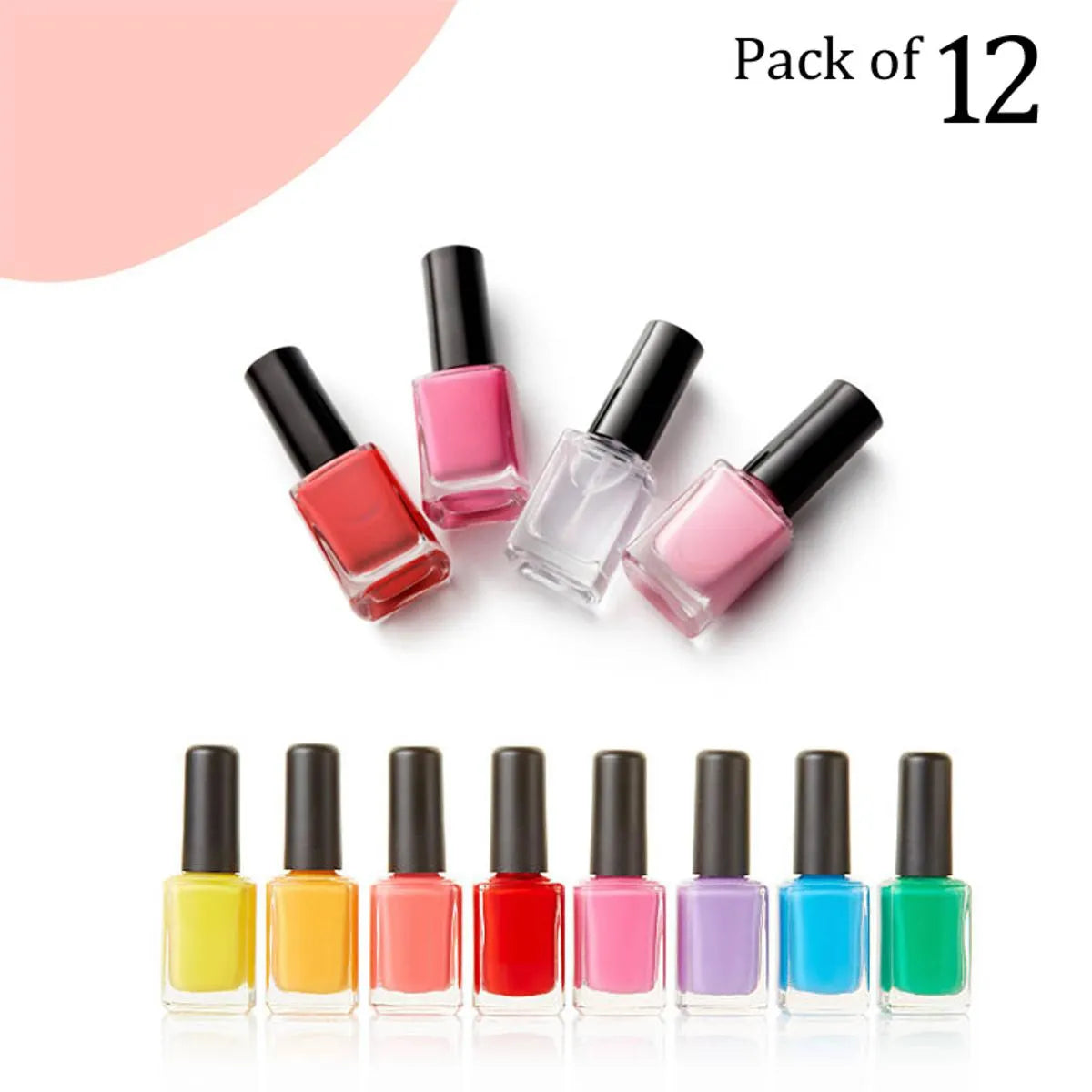 Pack of 12 Peel off Nail Polish- Premium Quality, Multicolor, Random Colors, 12 in1 girls Nail paints, Easy to apply and remove, Best gift for Her