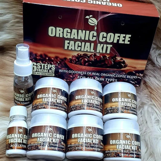 Sale Coffee Skin Whitening Facial kit All Skin Type With Bleach| Pack Of 6 | Organic Coffee Facial