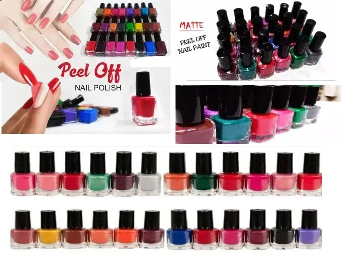 Pack Of 6 Attractive Colors Peel Off Nail Paint - Best Quality Nail Polishes