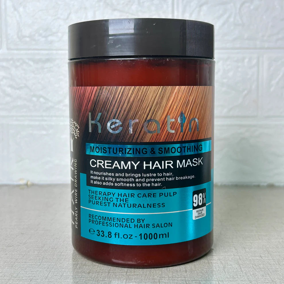 KERATIN HAIR STRAIGHTENING CREAMY HAIR MASK 1000ml.